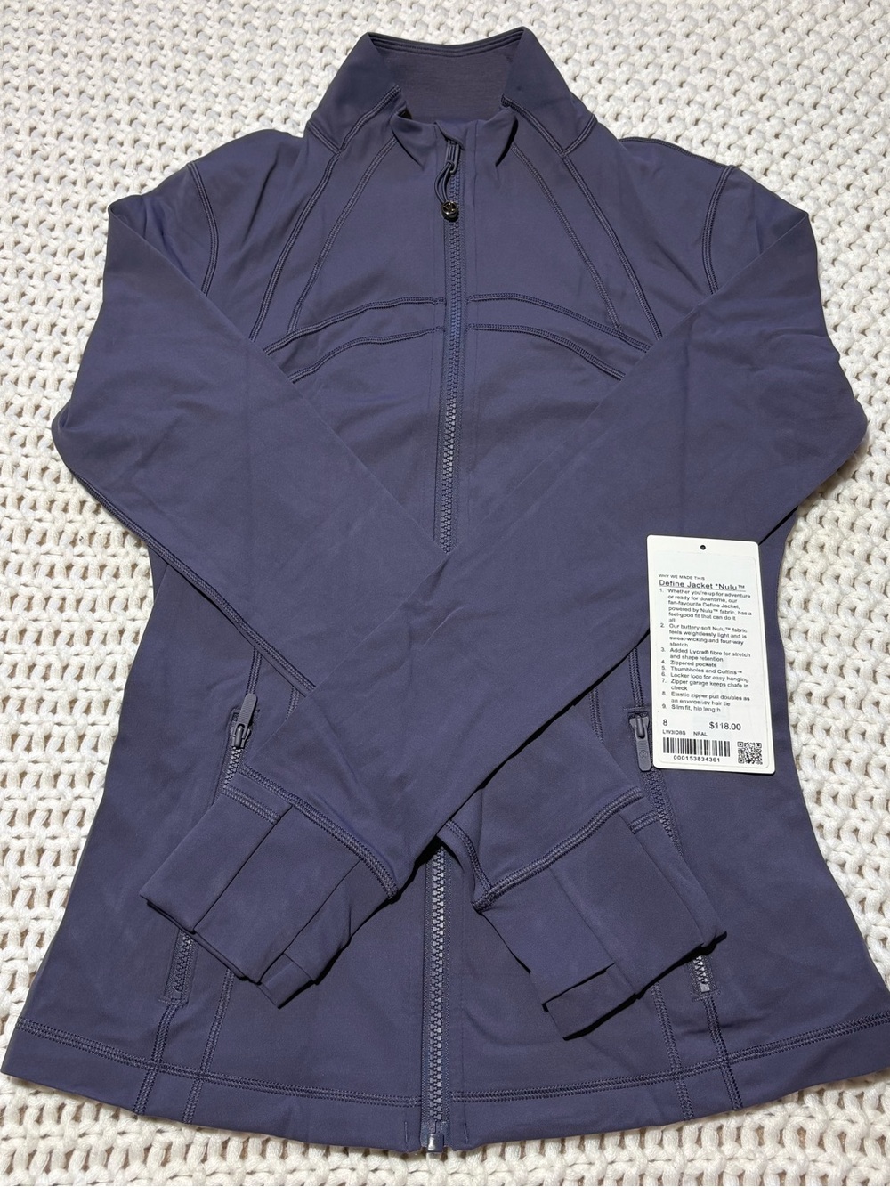 lululemon nightfall define jacket nulu size 8